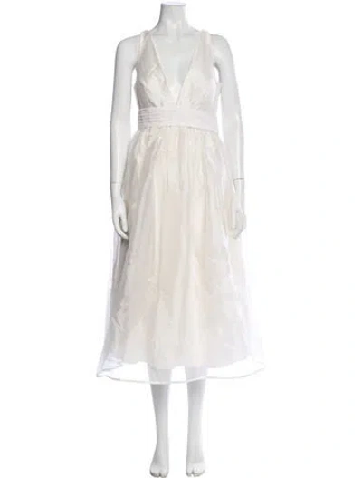Pre-owned Sachin & Babi V-neck Midi Length Dress W/ Tags In Neutral