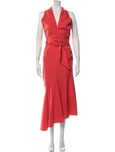 Pre-owned Sachin & Babi V-neck Midi Length Dress W/ Tags In Red