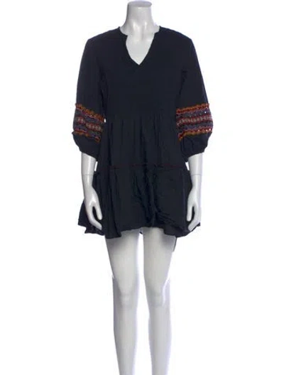 Pre-owned Sachin & Babi V-neck Mini Dress In Black