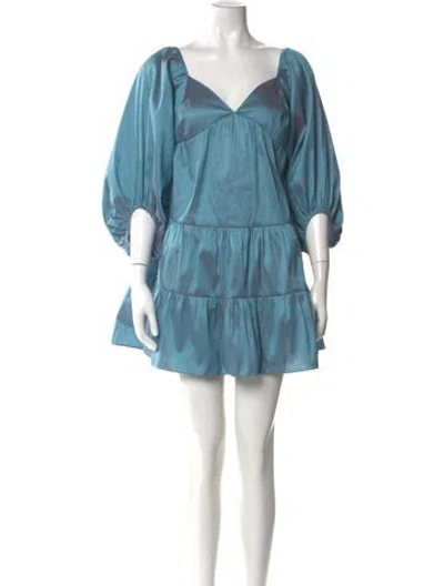 Pre-owned Sachin & Babi V-neck Mini Dress In Blue