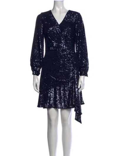 Pre-owned Sachin & Babi V-neck Mini Dress In Blue