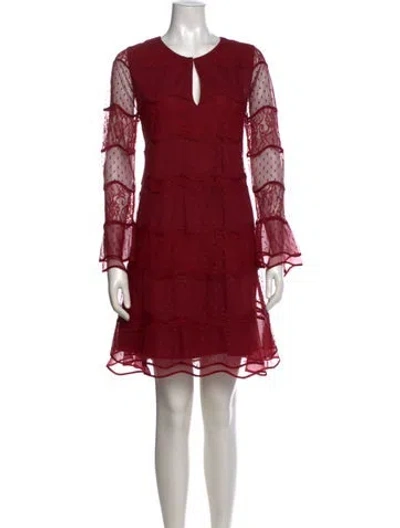 Pre-owned Sachin & Babi V-neck Mini Dress In Burgundy