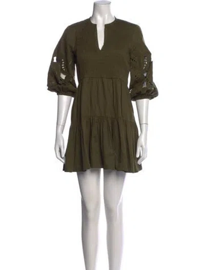 Pre-owned Sachin & Babi V-neck Mini Dress In Green