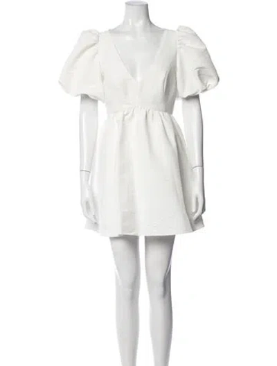 Pre-owned Sachin & Babi V-neck Mini Dress In Neutrals