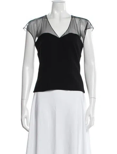 Pre-owned Sachin & Babi V-neck Short Sleeve Top In White