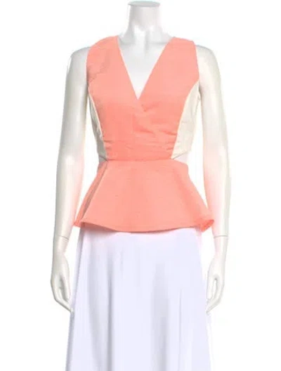 Pre-owned Sachin & Babi V-neck Sleeveless Top In Orange