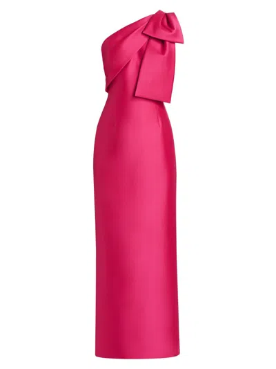 Sachin & Babi Bonnie Satin One-shoulder Gown In Pink