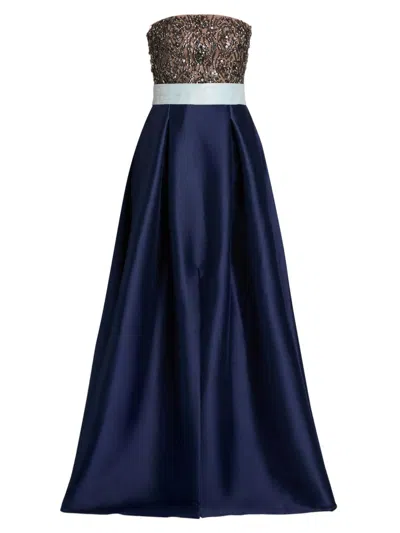 Sachin & Babi Women's Colette Strapless Embellished Gown In Blue
