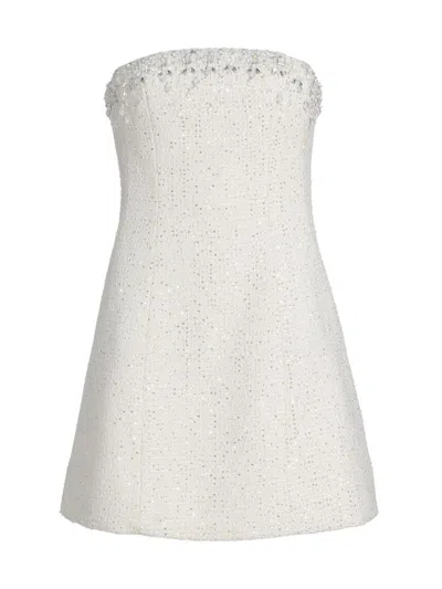 Sachin & Babi Women's Daphne Embellished-tweed Strapless Minidress In White