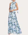 Sachin & Babi Women's Kayla High-neck Gown In Blue