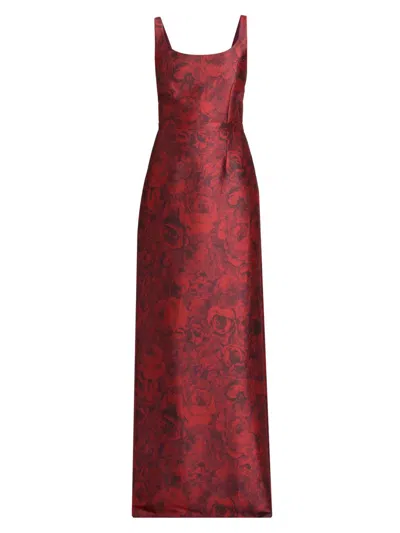 Sachin & Babi Women's Lana Floral Print Satin Gown In Brown