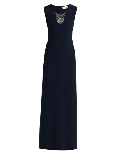Sachin & Babi Women's Natalie Embellished Stretch-crepe Scoopneck Gown In Black