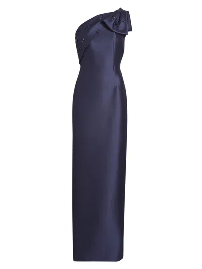 Sachin & Babi Women's Olivia One-shoulder Mikado Gown In Blue