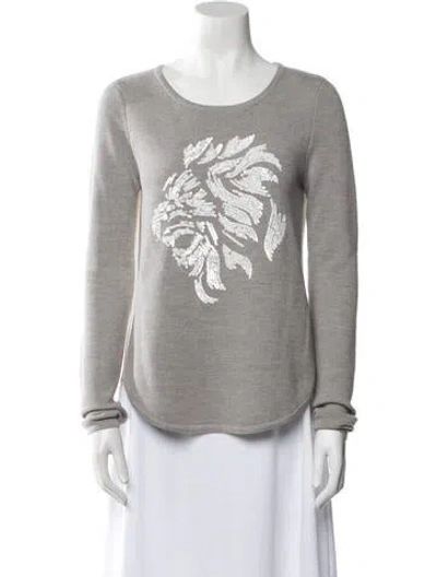 Pre-owned Sachin & Babi Wool Graphic Print Sweater In Gray