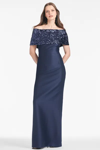 Sachin & Babi Ada Gown In Midnight/poseidon