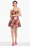 Sachin & Babi Alanna Floral Strapless Cocktail Minidress In Bella Bouquet