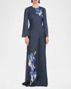 Sachin & Babi Alex Gown In Midnight Corsage