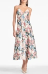 SACHIN & BABI ALLESANDRA FLORAL MIKADO GOWN