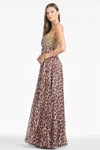 Sachin & Babi Ames Strapless Leopard-print Gown