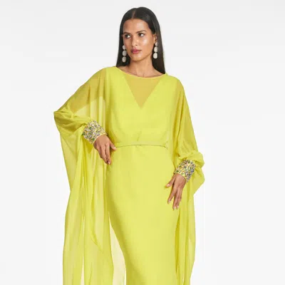 Sachin & Babi Aphrodite Gown In Neon Limeade