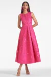 Sachin & Babi Ashley Brocade Midi Dress In Fuchsia