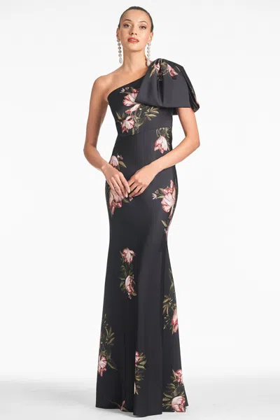 Sachin & Babi Aubrey Gown In Noir Blossom