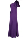 Sachin & Babi Aubrey Satin Crepe Gown In Purple