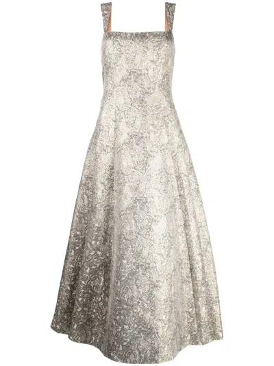 Sachin & Babi Audrey Gilded Floral Gown In Gold