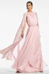 Sachin & Babi Belladonna Cape Gown In Petal