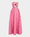 Sachin & Babi Belle Embroidered Floral Jacquard Gown