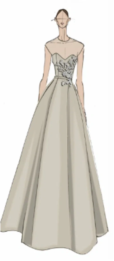 Sachin & Babi Betsy Gown In Gray