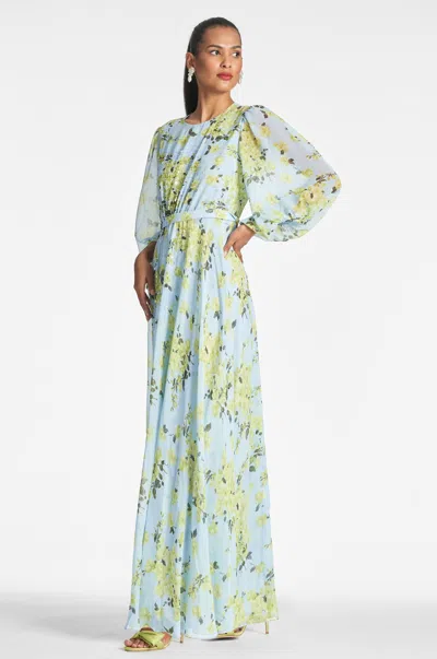 Sachin & Babi Bianca Gown In Sky Citrine Floral