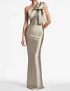 Sachin & Babi Bonnie One-shoulder Satin Column Gown