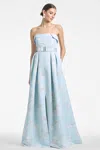 Sachin & Babi Brielle Floral Strapless Gown In Sky Venetia Petals