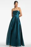 Sachin & Babi Ceri Silk-blend Gown In Deep Teal