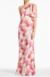 Sachin & Babi Chelsea Bow One-shoulder Gown In Campo Di Fiore