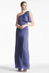 Sachin & Babi Chelsea One-shoulder A-line Gown In Deep Cobalt