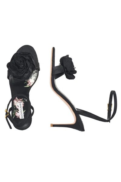 Sachin & Babi Chelsea With Rose Open Toe In Black