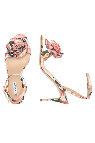 Sachin & Babi Chelsea With Rose Open Toe In Pink