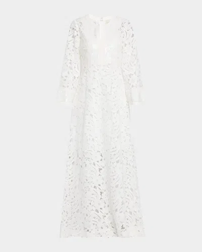 Sachin & Babi Cynthia Sequin-embellished Floral Lace Gown