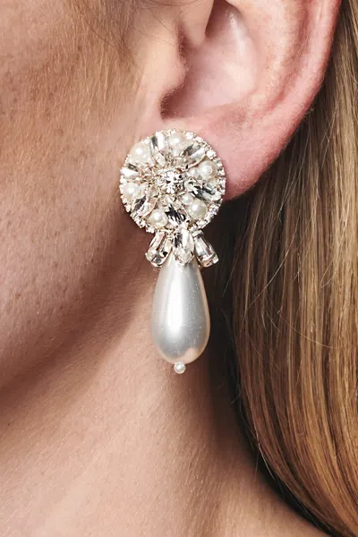 Sachin & Babi Elisha Earrings In Clear / Pearl