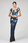 Sachin & Babi Grace Sequin Floral-print Column Gown
