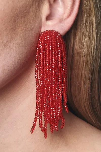 Sachin & Babi Fountain Earrings In Red