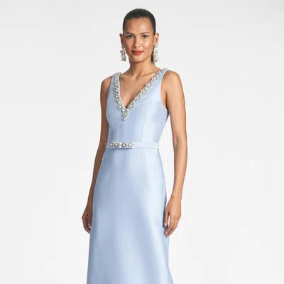 Sachin & Babi Garda Mikado Gown In Blue