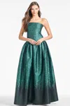 Sachin & Babi Georgina Gown In Emerald Wisteria