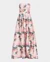 Sachin & Babi Giovanna Gown In Peach  Peonies
