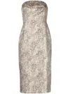 Sachin & Babi Isa Gilded Jacquard Midi Dress In Gold