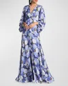 Sachin & Babi Jenny Floral-print Maxi Dress In Rosa Azurro