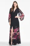 Sachin & Babi Jenny Gown In Malbec Blooms