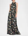 Sachin & Babi Kayla Gown In Black Venetia Petals